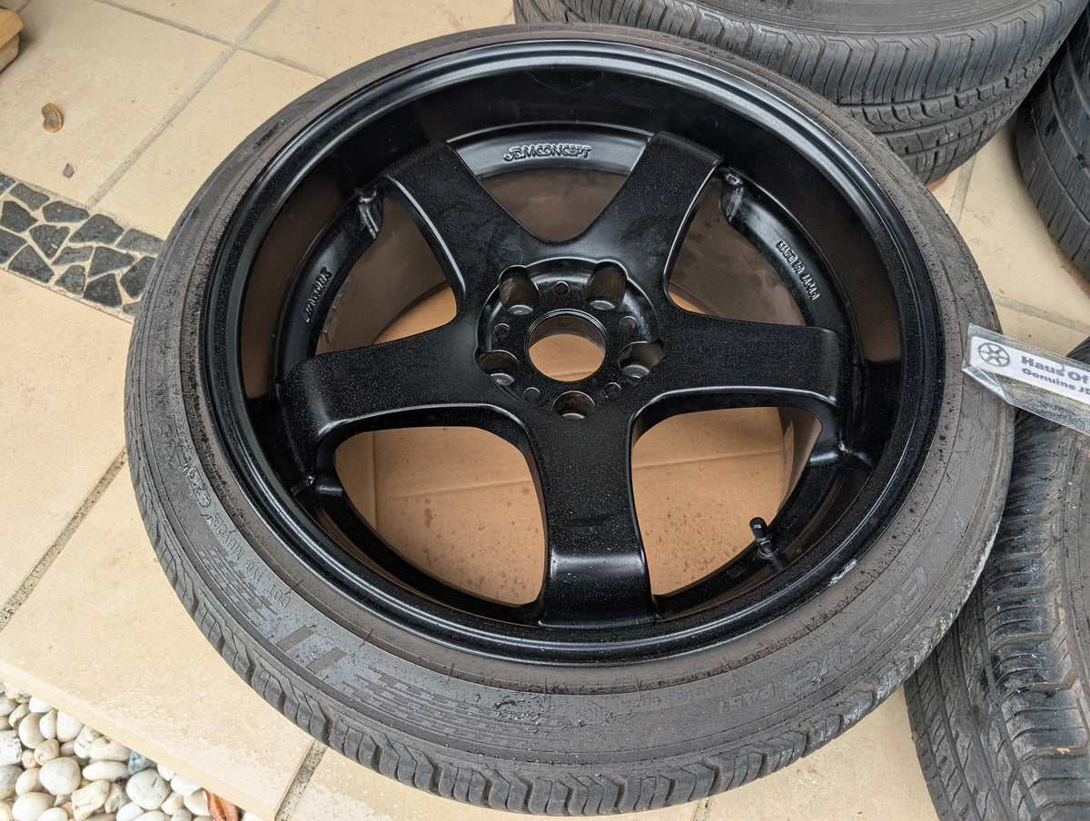 *Concave* Work Emotion GT5 (Matte Black) with Tyres - 5x114.3 - 18x10 +18 (235/40/18)
