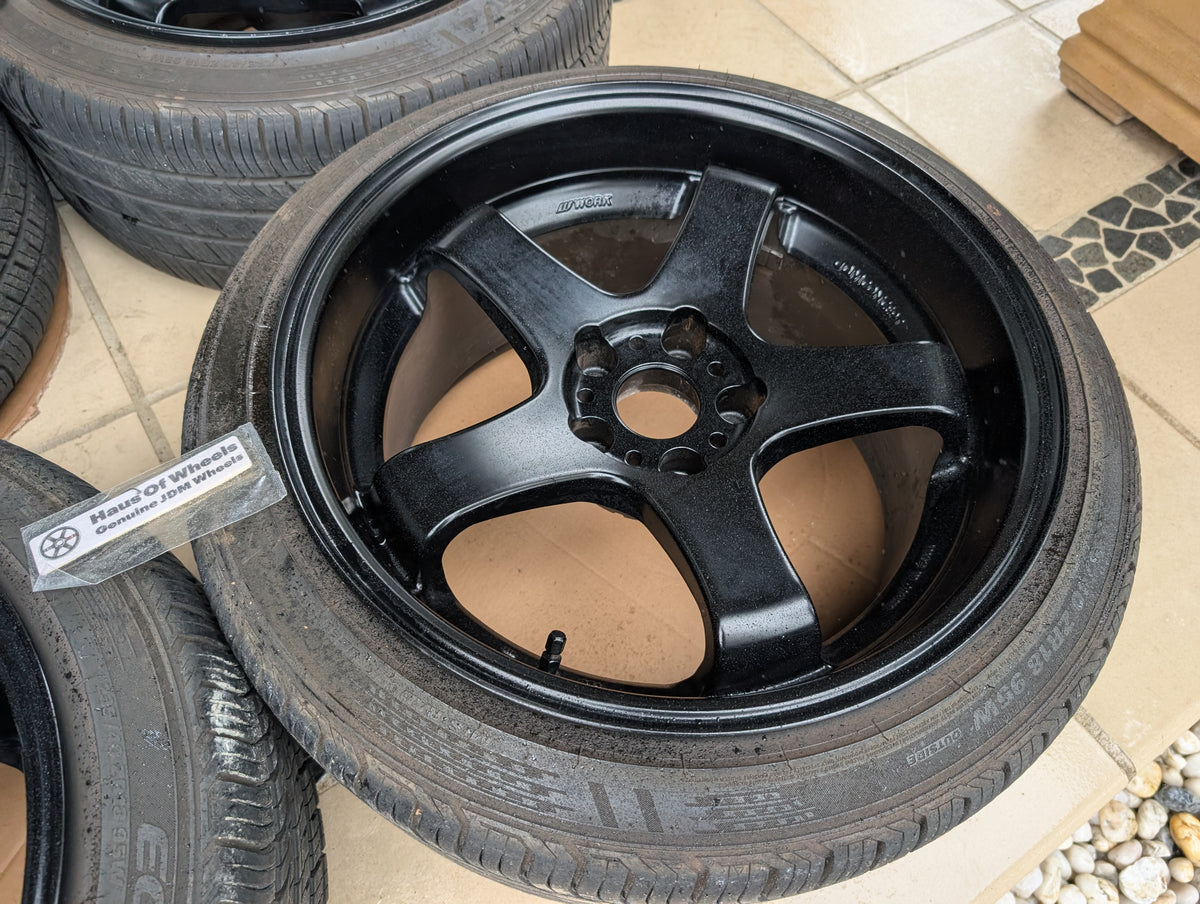 *Concave* Work Emotion GT5 (Matte Black) with Tyres - 5x114.3 - 18x10 +18 (235/40/18)