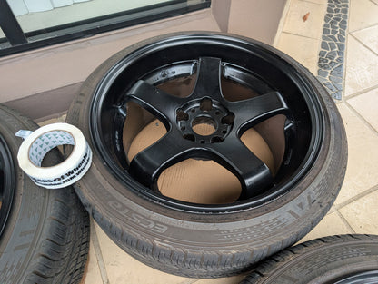 *Concave* Work Emotion GT5 (Matte Black) with Tyres - 5x114.3 - 18x10 +18 (235/40/18)