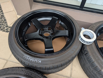 *Concave* Work Emotion GT5 (Matte Black) with Tyres - 5x114.3 - 18x10 +18 (235/40/18)