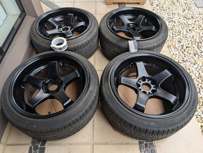 *Concave* Work Emotion GT5 (Matte Black) with Tyres - 5x114.3 - 18x10 +18 (235/40/18)