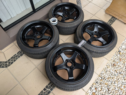 *Concave* Work Emotion GT5 (Matte Black) with Tyres - 5x114.3 - 18x10 +18 (235/40/18)