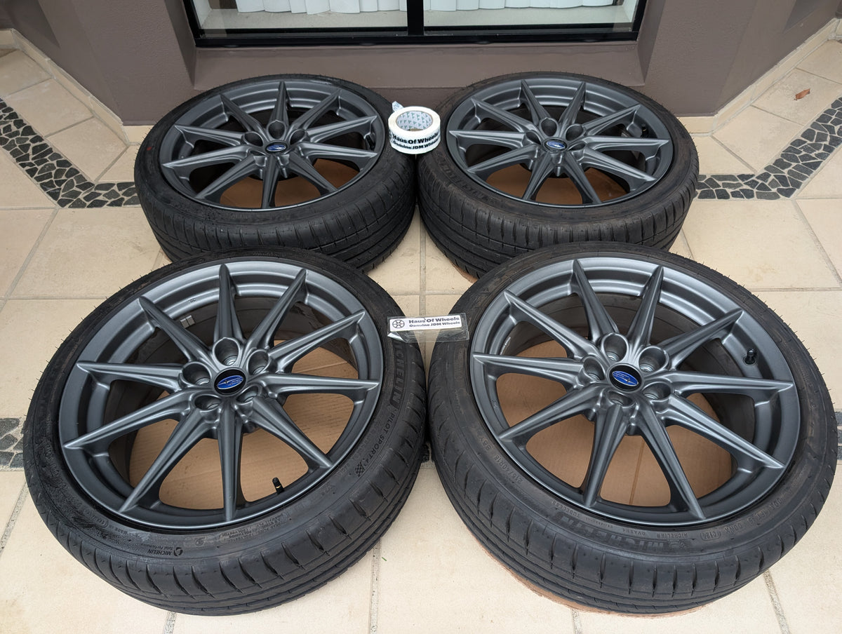 *Near New* Subaru BRZ S Wheels with Michelin PS4 Tyres and Genuine Subaru Center Caps - 5x100 - 18x7.5 +48