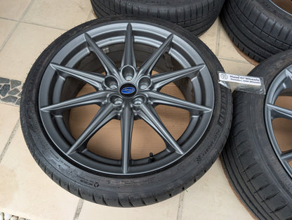 *Near New* Subaru BRZ S Wheels with Michelin PS4 Tyres and Genuine Subaru Center Caps - 5x100 - 18x7.5 +48