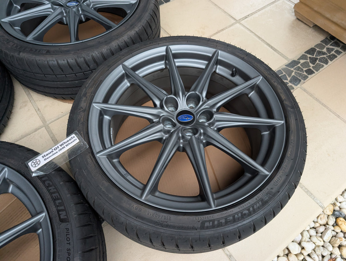 *Near New* Subaru BRZ S Wheels with Michelin PS4 Tyres and Genuine Subaru Center Caps - 5x100 - 18x7.5 +48