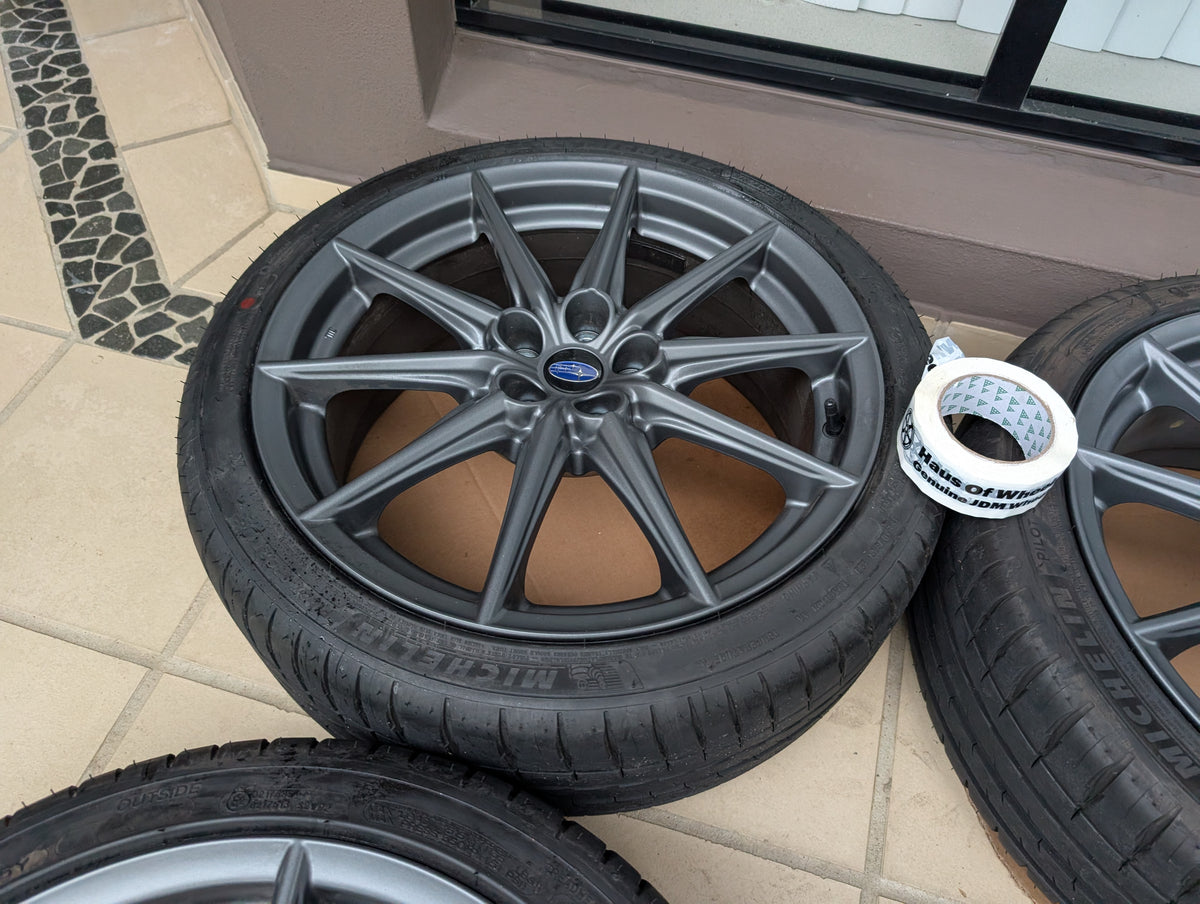 *Near New* Subaru BRZ S Wheels with Michelin PS4 Tyres and Genuine Subaru Center Caps - 5x100 - 18x7.5 +48