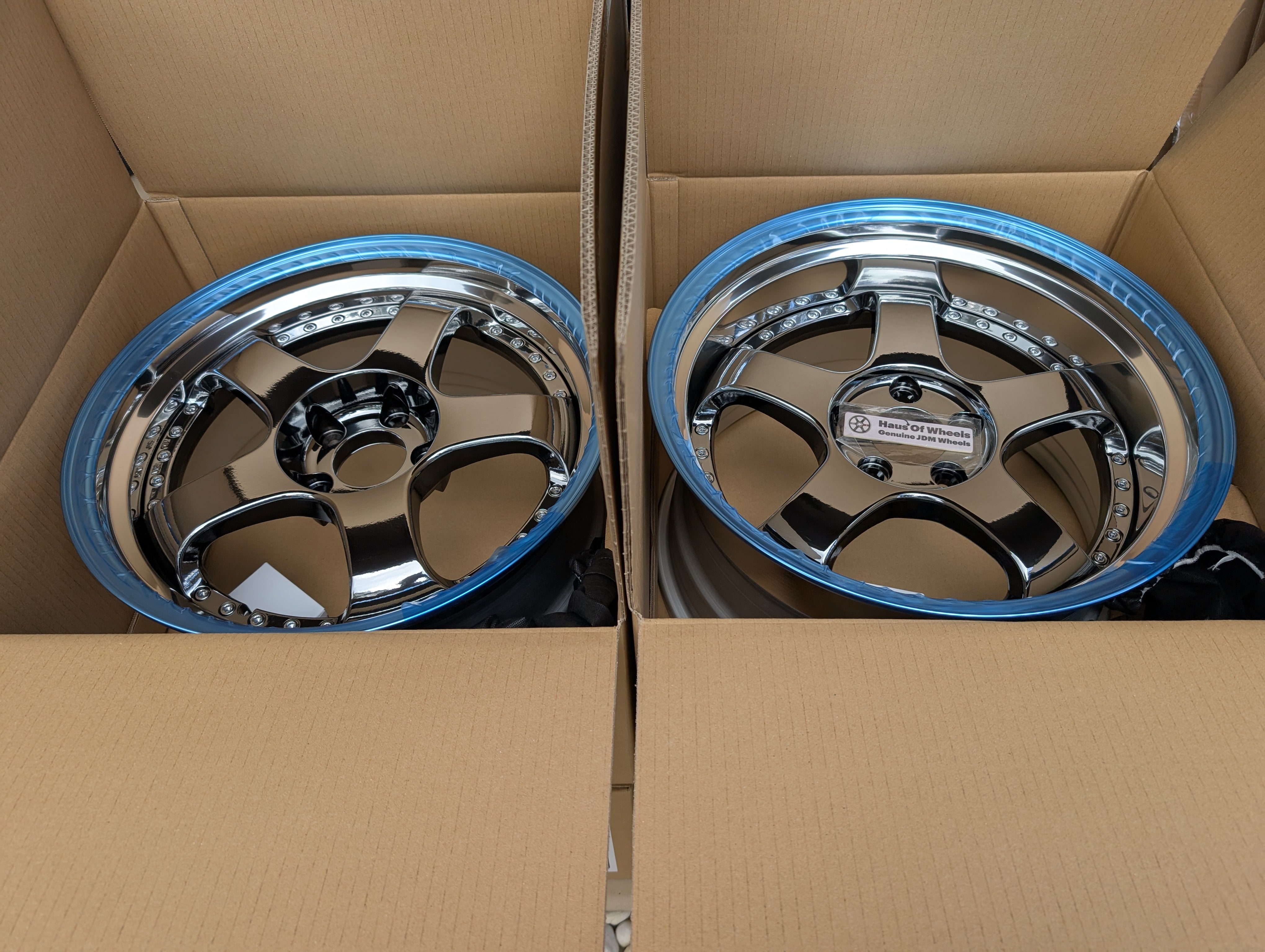 *Brand New* SSR SP1 (SBC - Chrome) - 3 Piece Wheels - 5x114.3 - F: 18x9 +19 (HP Disk) - R: 18x10 +24 (SL Disk)