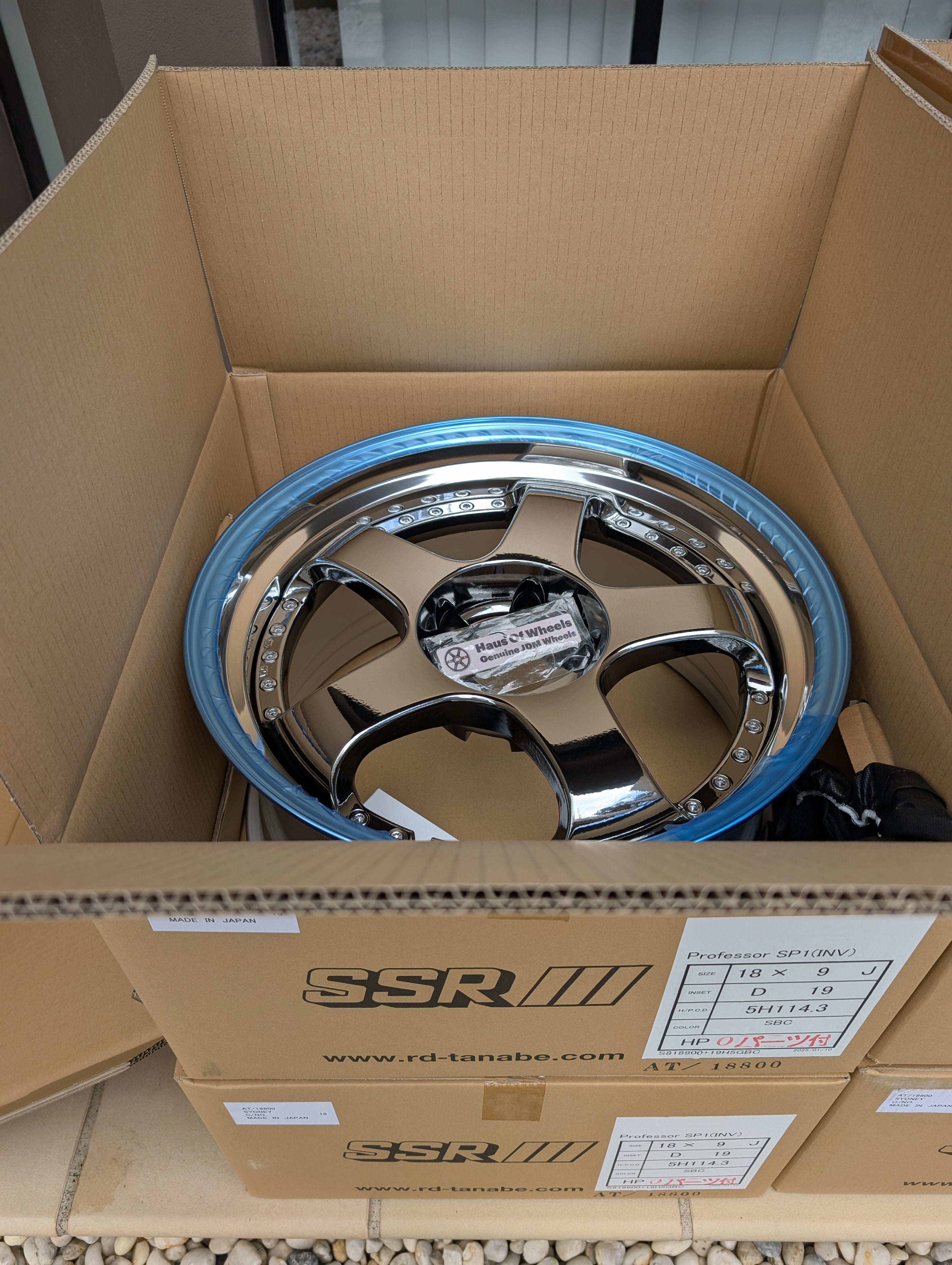 *Brand New* SSR SP1 (SBC - Chrome) - 3 Piece Wheels - 5x114.3 - F: 18x9 +19 (HP Disk) - R: 18x10 +24 (SL Disk)
