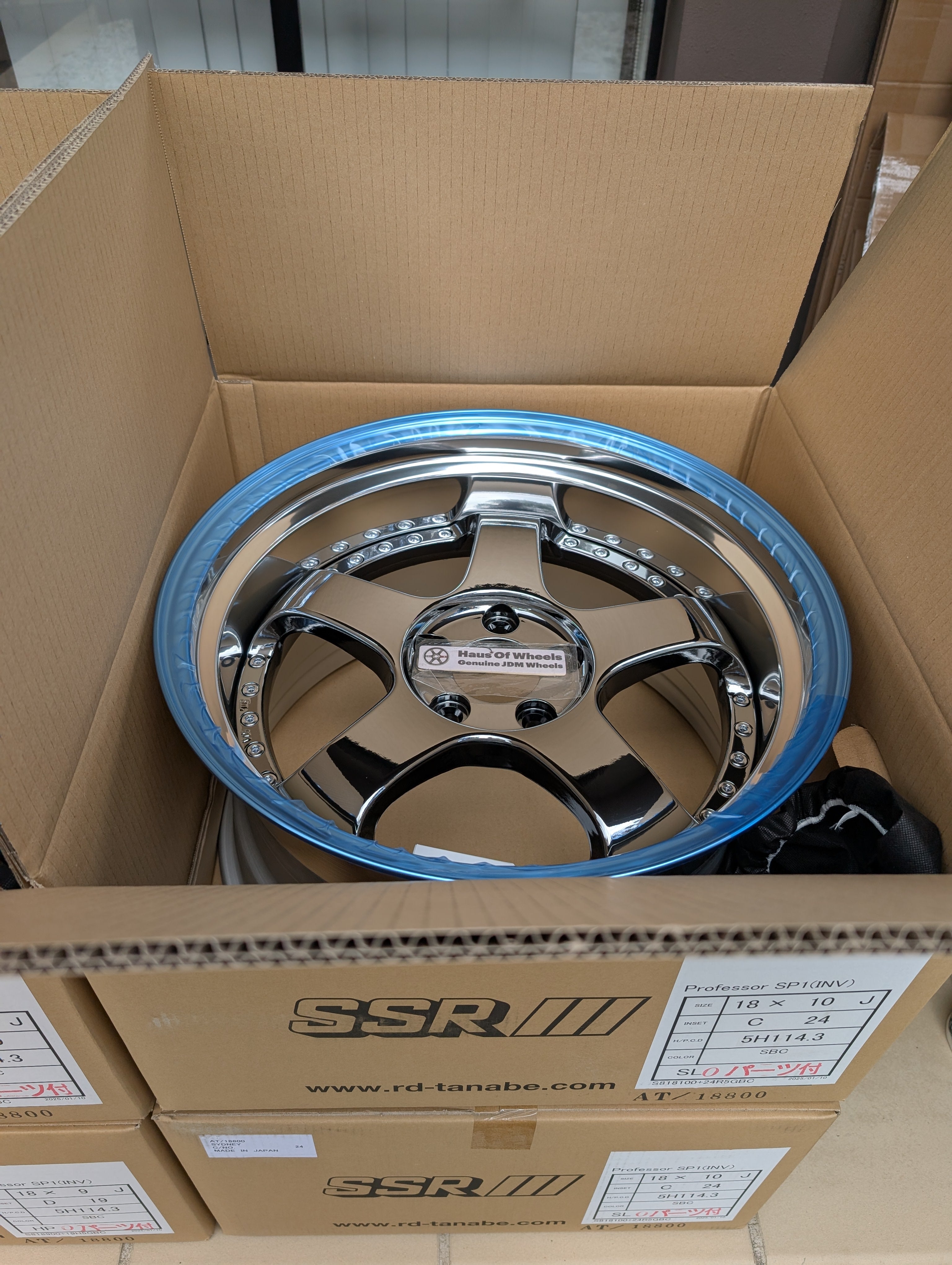*Brand New* SSR SP1 (SBC - Chrome) - 3 Piece Wheels - 5x114.3 - F: 18x9 +19 (HP Disk) - R: 18x10 +24 (SL Disk)