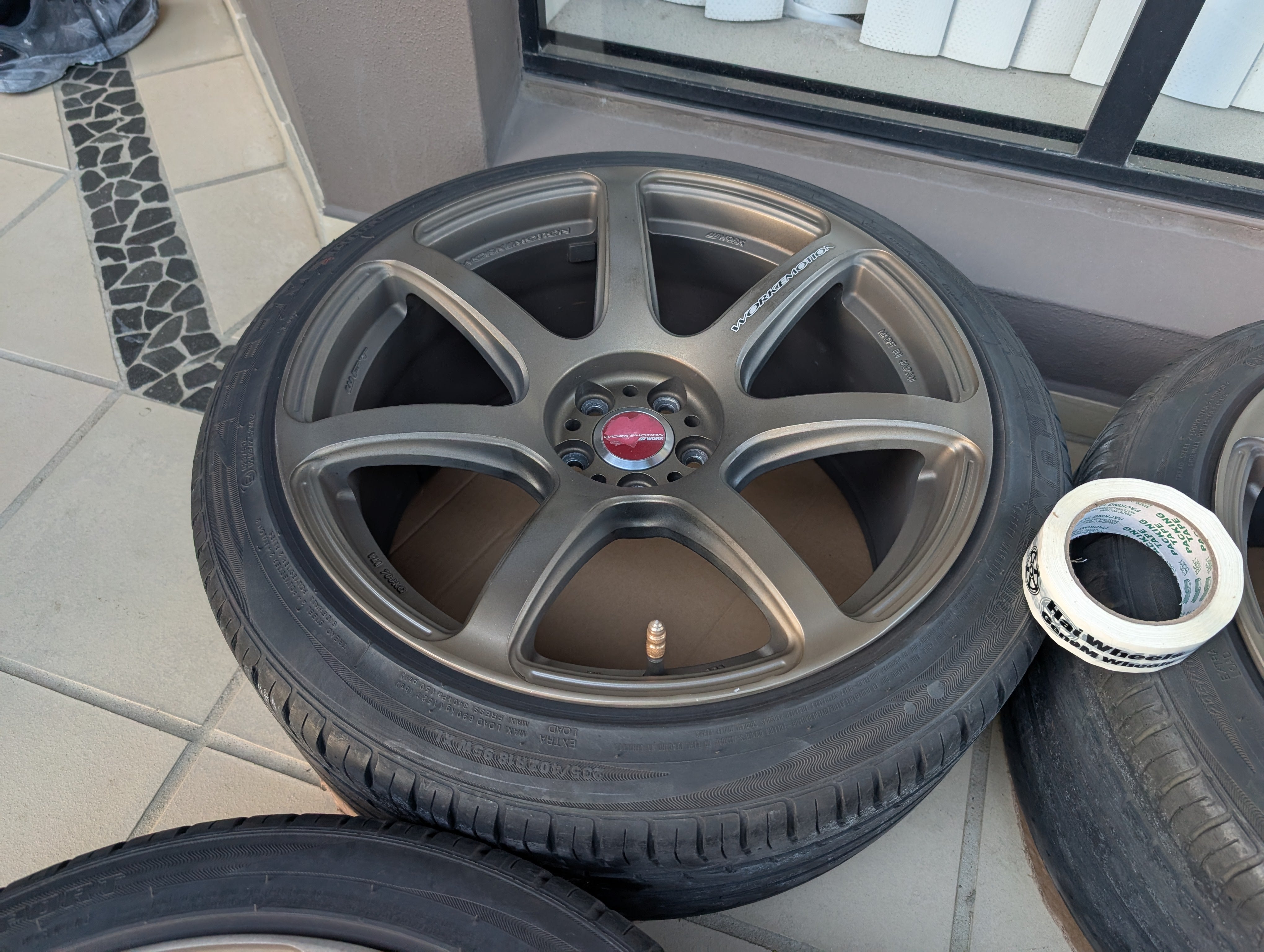 Work Emotion T7R (Bronze) with Tyres and Center Caps - 5x100 - 18x9.5 +38 (235/40/18)