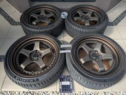 Work Emotion GT5 3P Triple Bronze | 5x114.3 | 19x9 +32 | Near New | With Michelin PS5 Tyres | 3 Piece