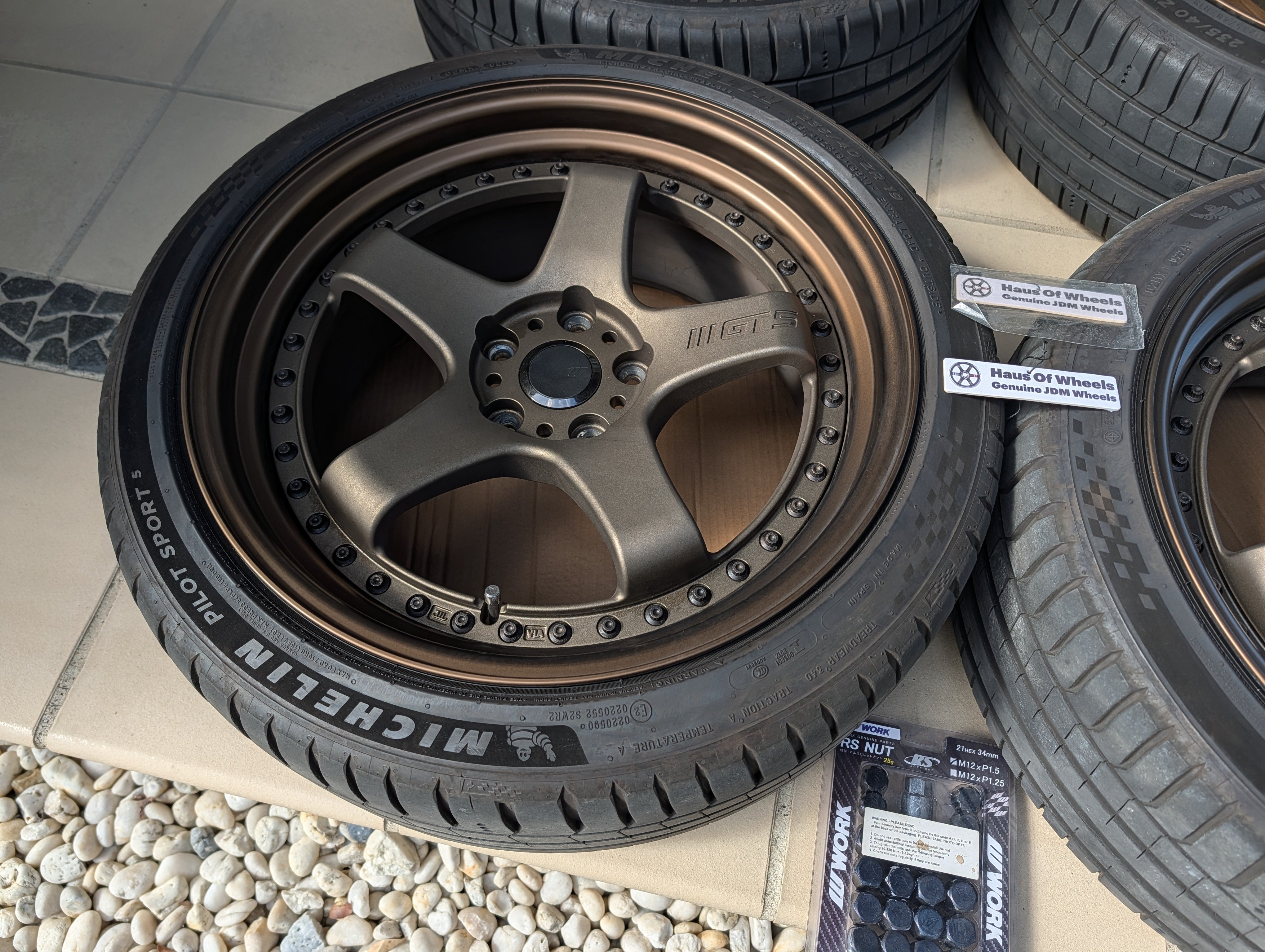 *Near New* Work Emotion GT5 3P (Triple Bronze) Near New Michelin PS5 Tyres - 5x114.3 - 19x9 +32 (235/40/19)