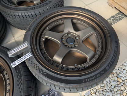 Work Emotion GT5 3P Triple Bronze | 5x114.3 | 19x9 +32 | Near New | With Michelin PS5 Tyres | 3 Piece
