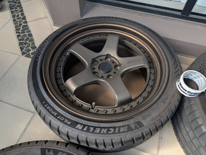 Work Emotion GT5 3P Triple Bronze | 5x114.3 | 19x9 +32 | Near New | With Michelin PS5 Tyres | 3 Piece