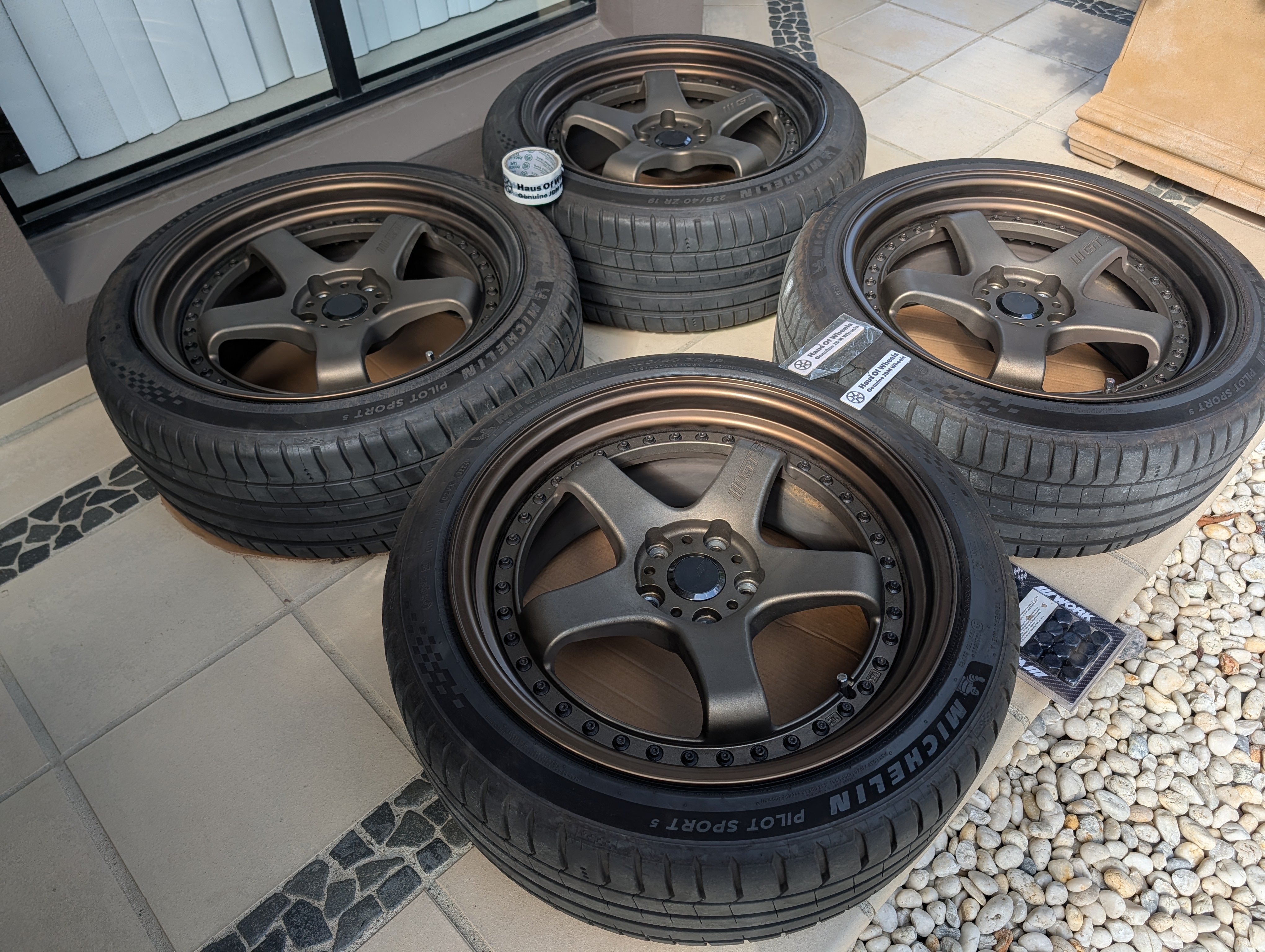 *Near New* Work Emotion GT5 3P (Triple Bronze) Near New Michelin PS5 Tyres - 5x114.3 - 19x9 +32 (235/40/19)