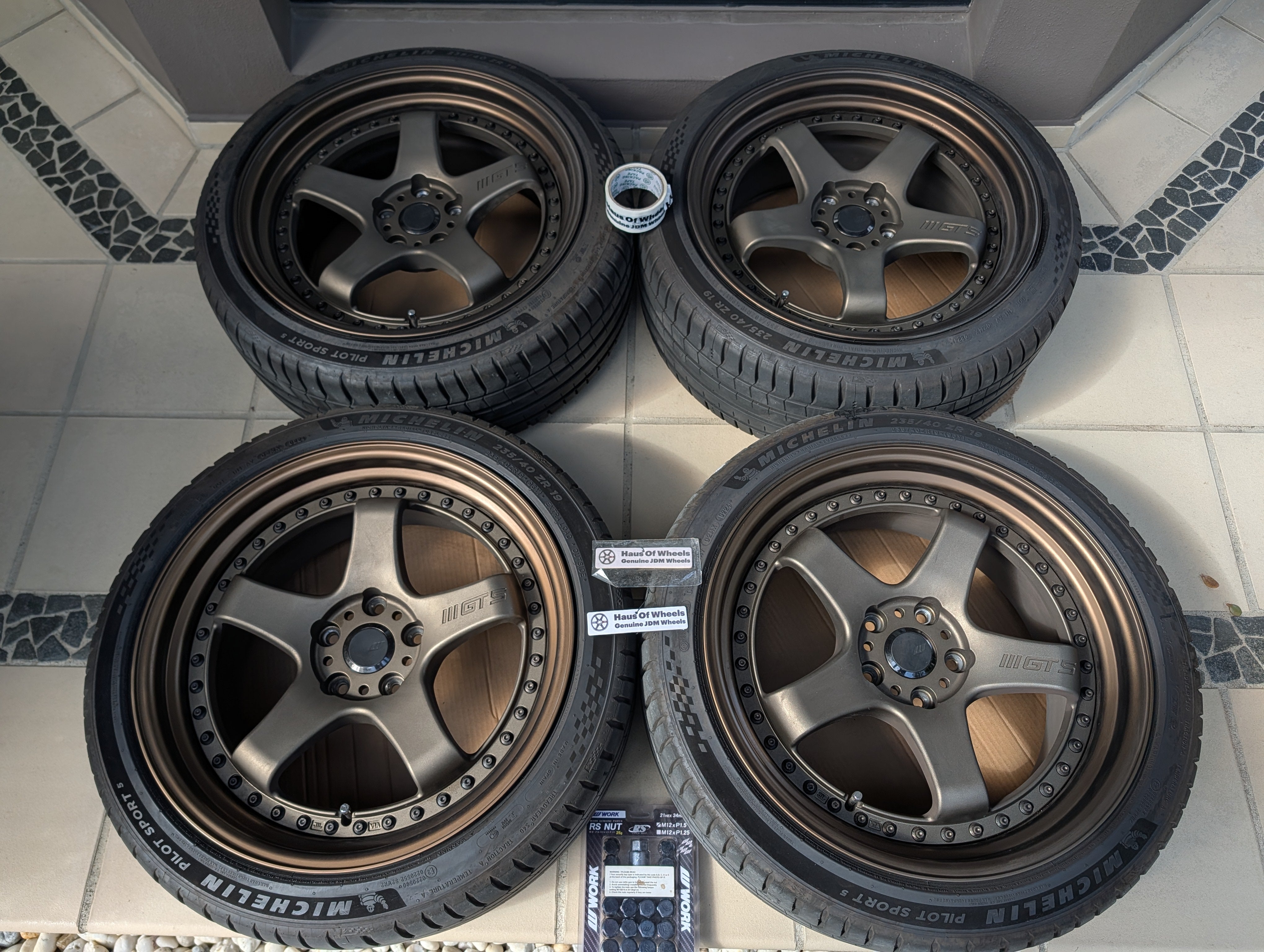 *Near New* Work Emotion GT5 3P (Triple Bronze) Near New Michelin PS5 Tyres - 5x114.3 - 19x9 +32 (235/40/19)