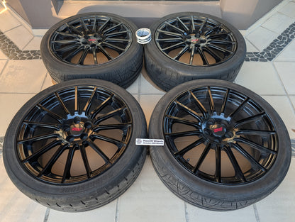 *Special Edition* Enkei x STI Special Edition Wheels with Genuine STI Center Caps and Tyres - 5x100 - 18x7.5 +48 (225/40/18)