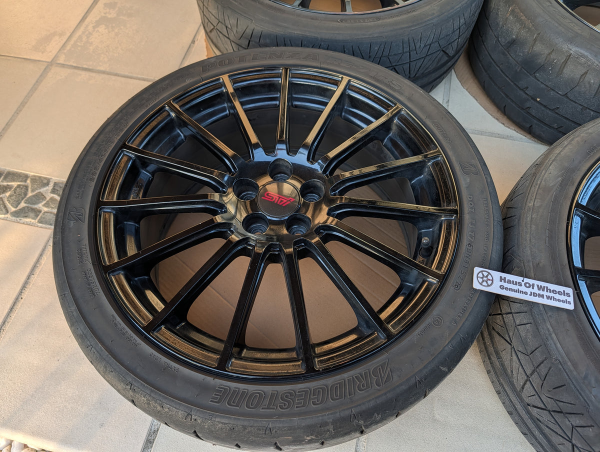 *Special Edition* Enkei x STI Special Edition Wheels with Genuine STI Center Caps and Tyres - 5x100 - 18x7.5 +48 (225/40/18)