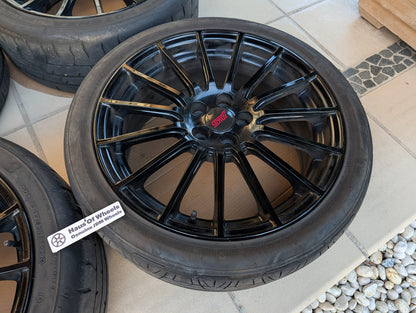 *Special Edition* Enkei x STI Special Edition Wheels with Genuine STI Center Caps and Tyres - 5x100 - 18x7.5 +48 (225/40/18)