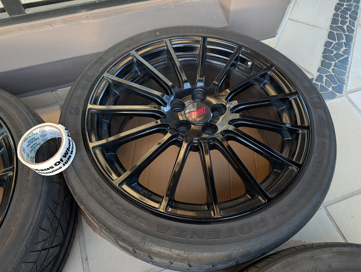 *Special Edition* Enkei x STI Special Edition Wheels with Genuine STI Center Caps and Tyres - 5x100 - 18x7.5 +48 (225/40/18)