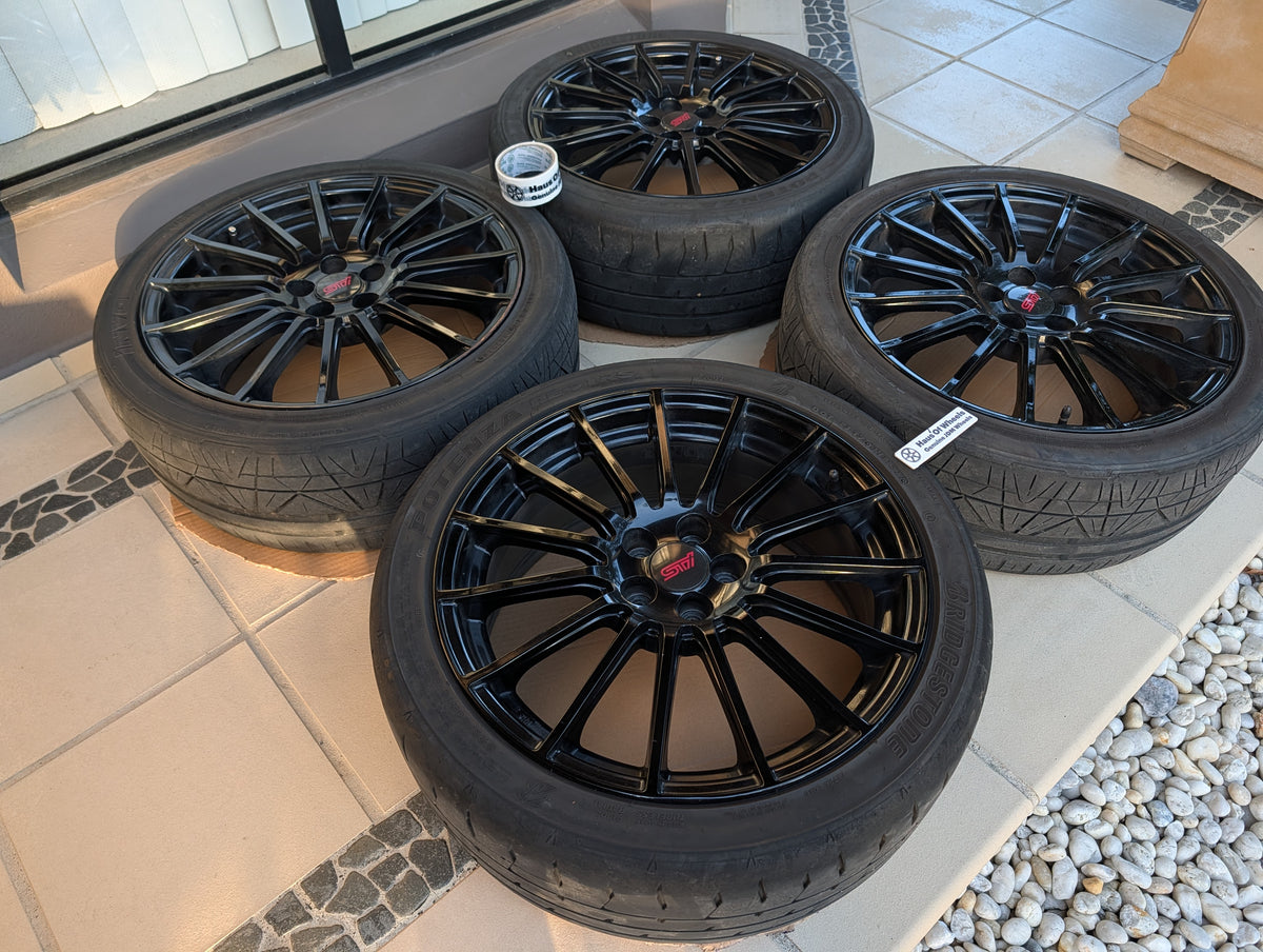 *Special Edition* Enkei x STI Special Edition Wheels with Genuine STI Center Caps and Tyres - 5x100 - 18x7.5 +48 (225/40/18)