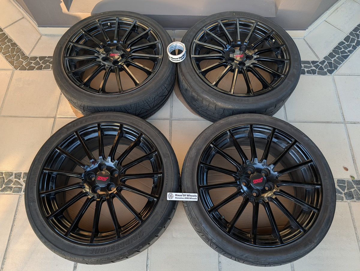 *Special Edition* Enkei x STI Special Edition Wheels with Genuine STI Center Caps and Tyres - 5x100 - 18x7.5 +48 (225/40/18)