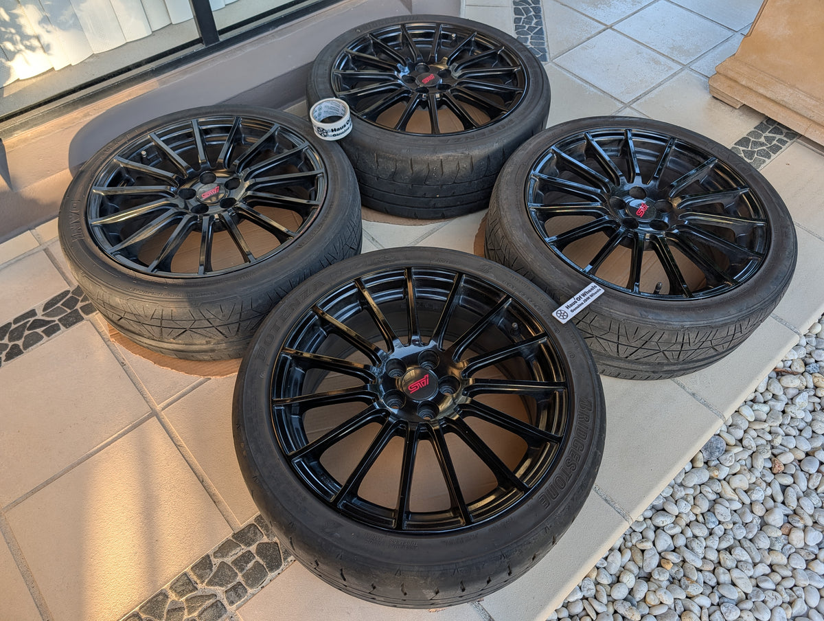 *Special Edition* Enkei x STI Special Edition Wheels with Genuine STI Center Caps and Tyres - 5x100 - 18x7.5 +48 (225/40/18)