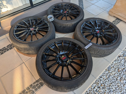 *Special Edition* Enkei x STI Special Edition Wheels with Genuine STI Center Caps and Tyres - 5x100 - 18x7.5 +48 (225/40/18)