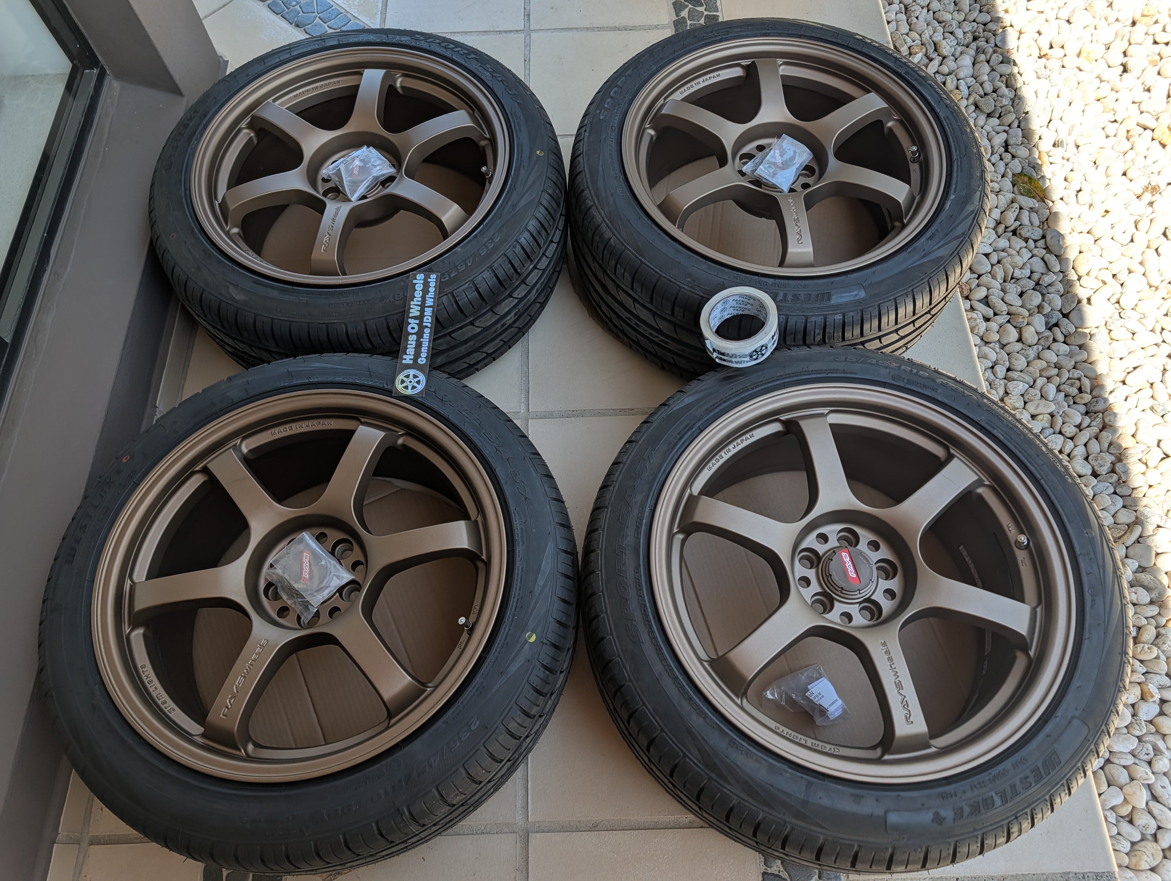 *Near New* Rays Gram Lights 57 DR (Bronze) with Brand New Tyres - 5x100 - 18x8.5 +37 (235/45/18)