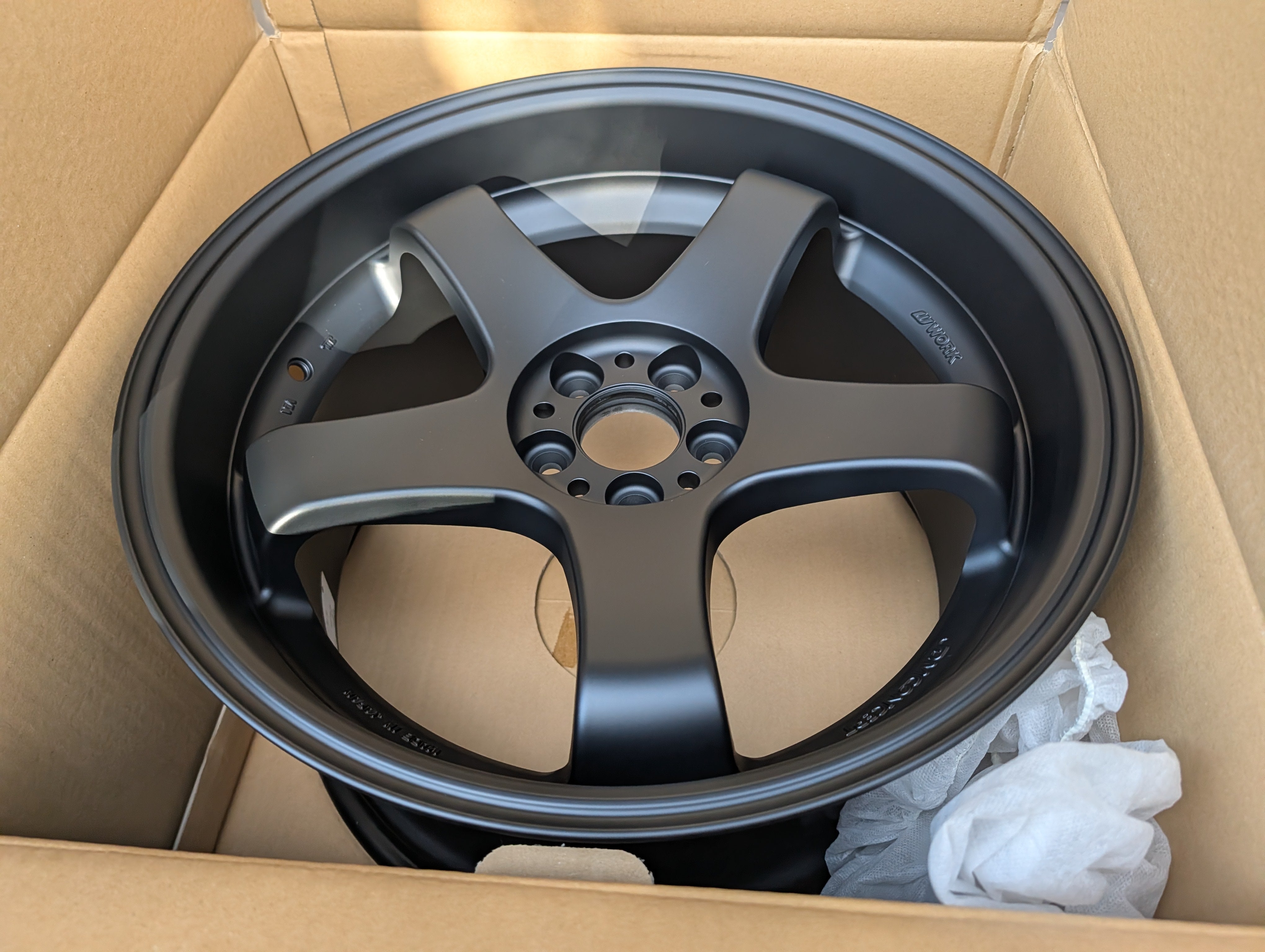 *Brand New* Work Emotion GT5 (Matte Black) with Genuine Work GT5 Stickers - 5x100 - 18x10+38