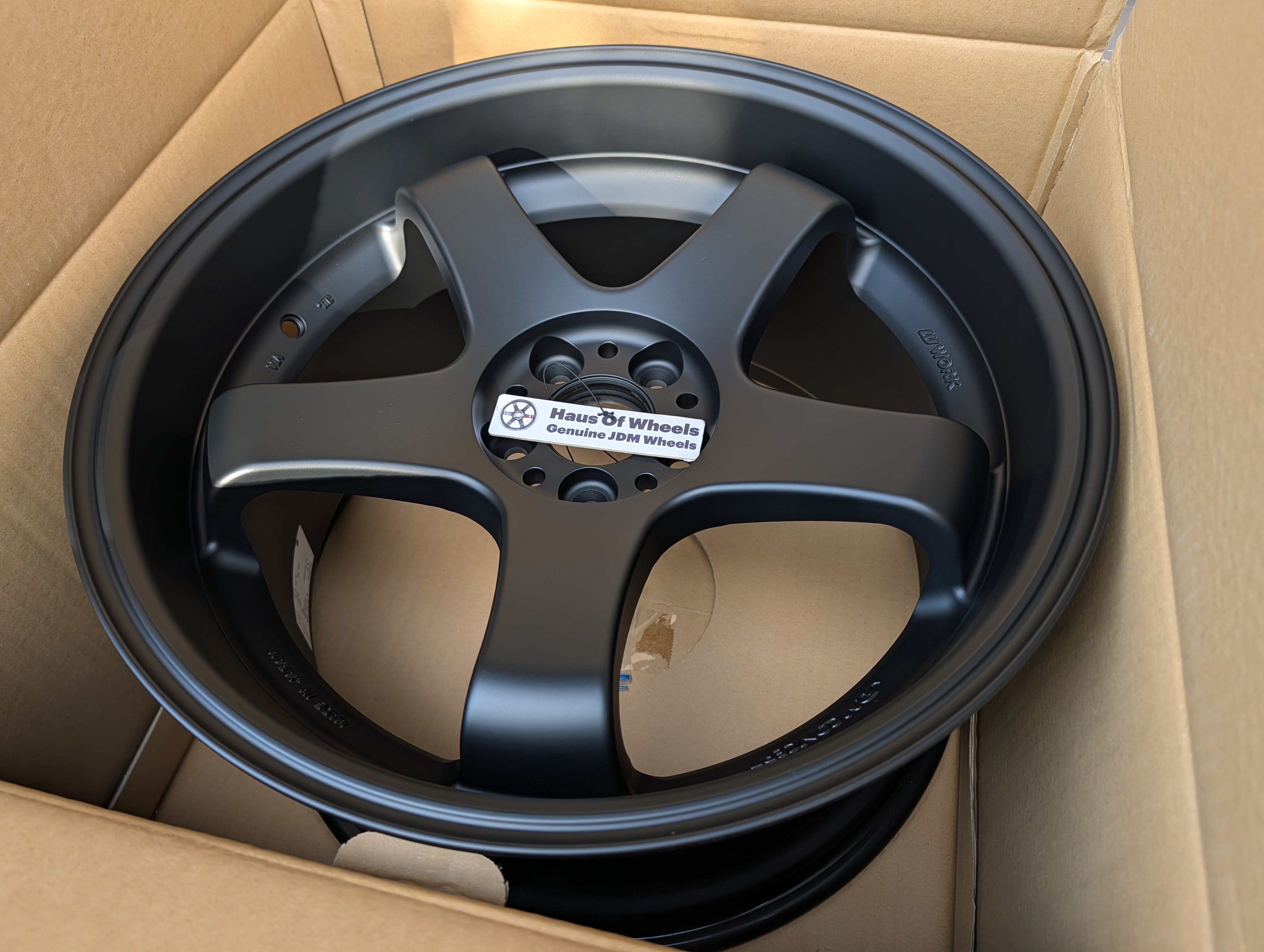 *Brand New* Work Emotion GT5 (Matte Black) with Genuine Work GT5 Stickers - 5x100 - 18x10+38