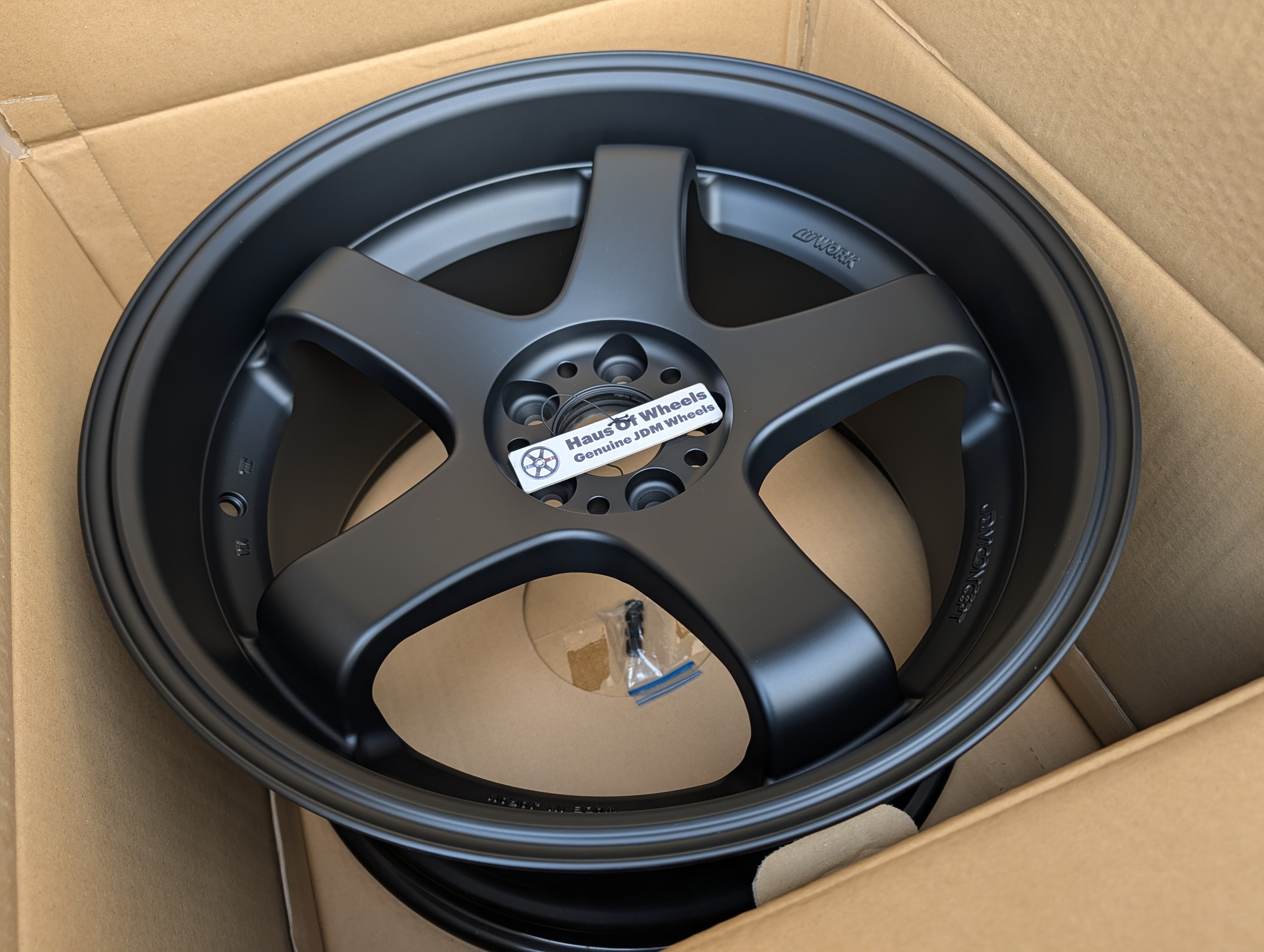 *Brand New* Work Emotion GT5 (Matte Black) with Genuine Work GT5 Stickers - 5x100 - 18x10+38