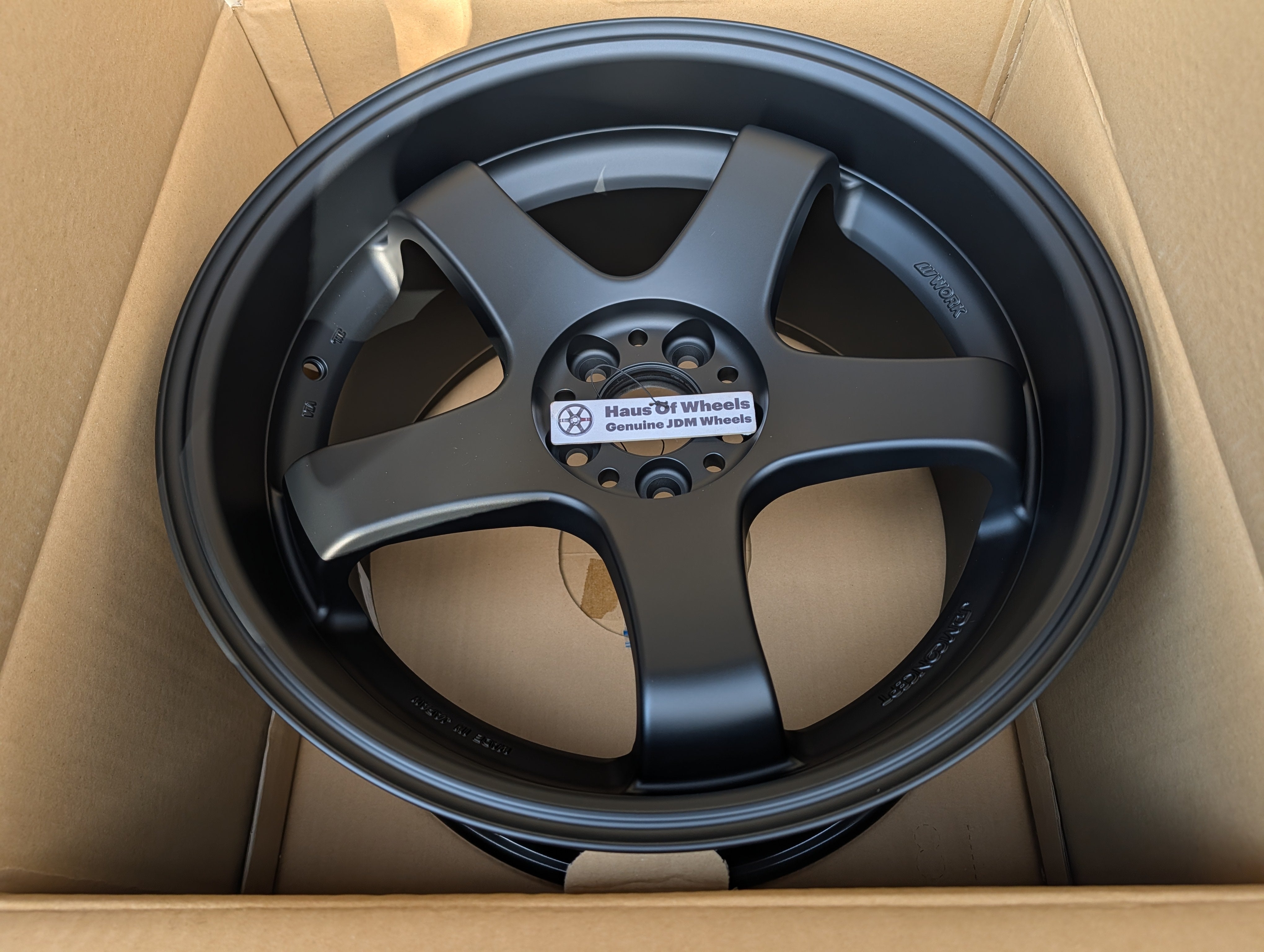 *Brand New* Work Emotion GT5 (Matte Black) with Genuine Work GT5 Stickers - 5x100 - 18x10+38