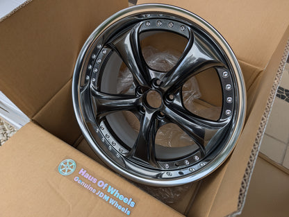 Work VS-KF Brilliant Silver Black | 5x100 | 18x9 +34 | New - Deep Dish
