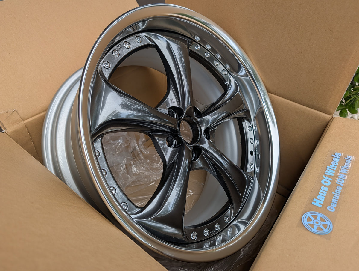 Work VS-KF Brilliant Silver Black | 5x100 | 18x9 +34 | New - Deep Dish