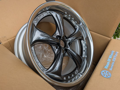 Work VS-KF Brilliant Silver Black | 5x100 | 18x9 +34 | New - Deep Dish