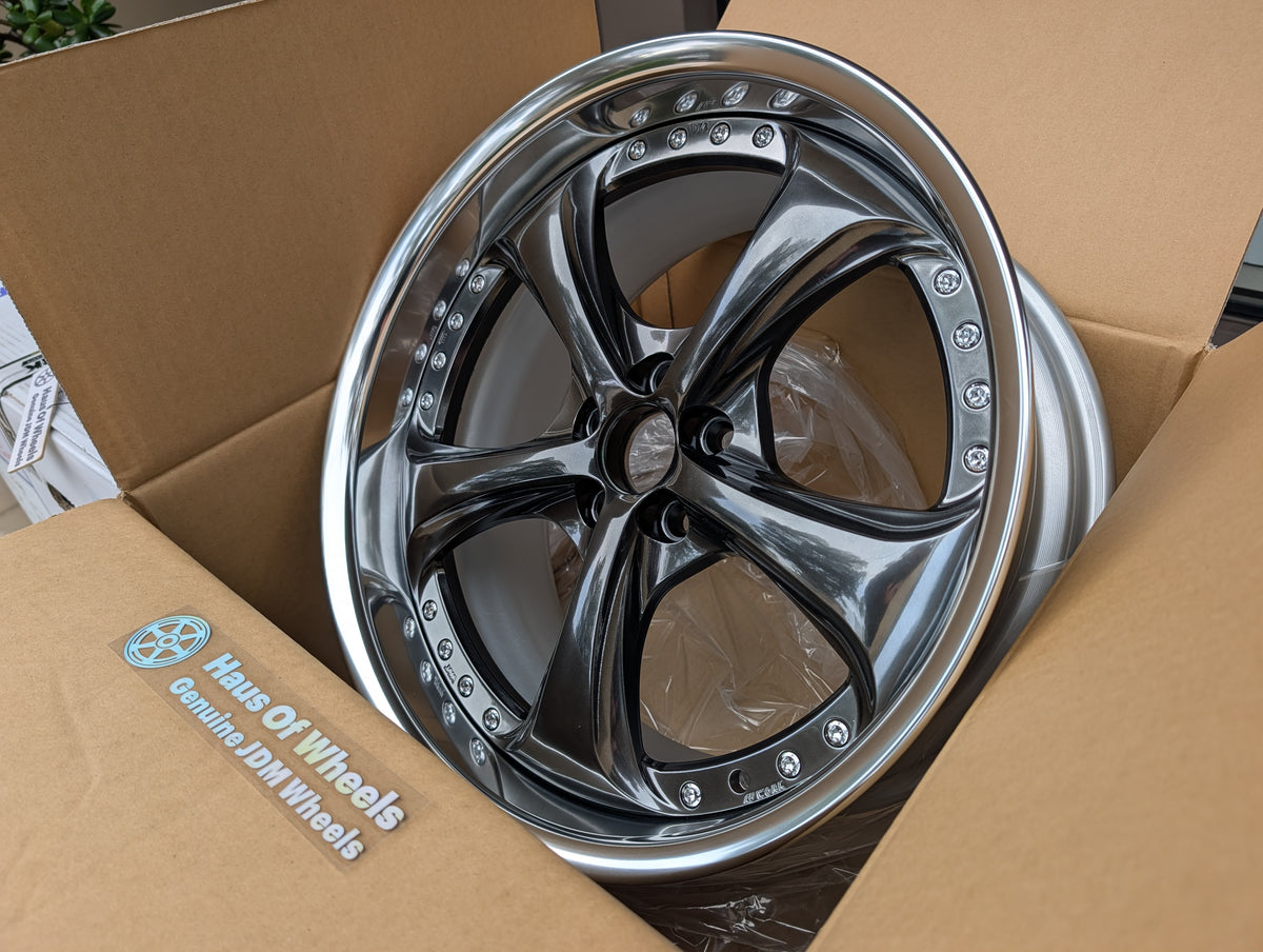 Work VS-KF Brilliant Silver Black | 5x100 | 18x9 +34 | New - Deep Dish