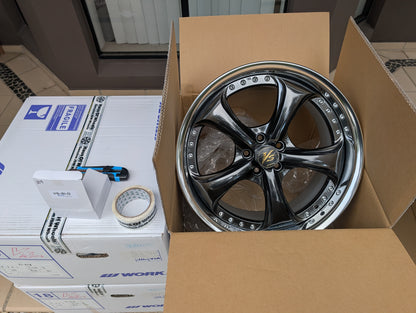 Work VS-KF Brilliant Silver Black | 5x100 | 18x9 +34 | New - Deep Dish