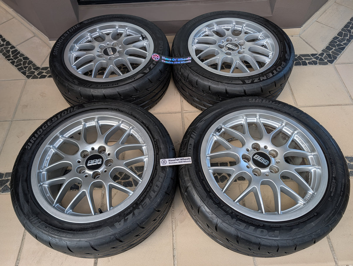 BBS RX201 Silver | 5x114.3 | 17x8 +35 | With Bridgestone RE003 Tyres