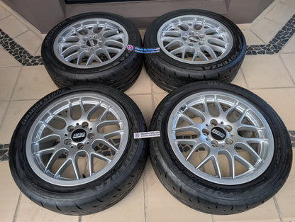 BBS RX201 Silver | 5x114.3 | 17x8 +35 | With Bridgestone RE003 Tyres