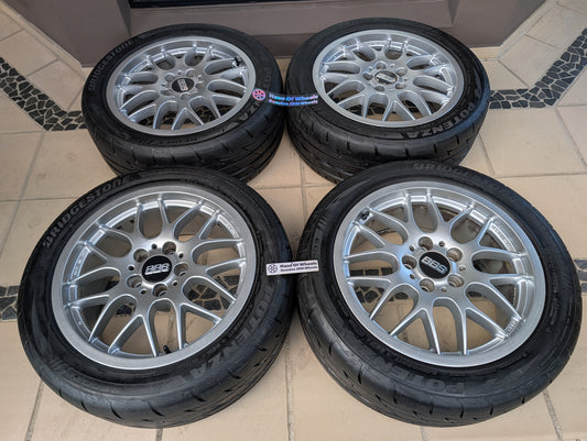 BBS RX201 Silver | 5x114.3 | 17x8 +35 | With Bridgestone RE003 Tyres