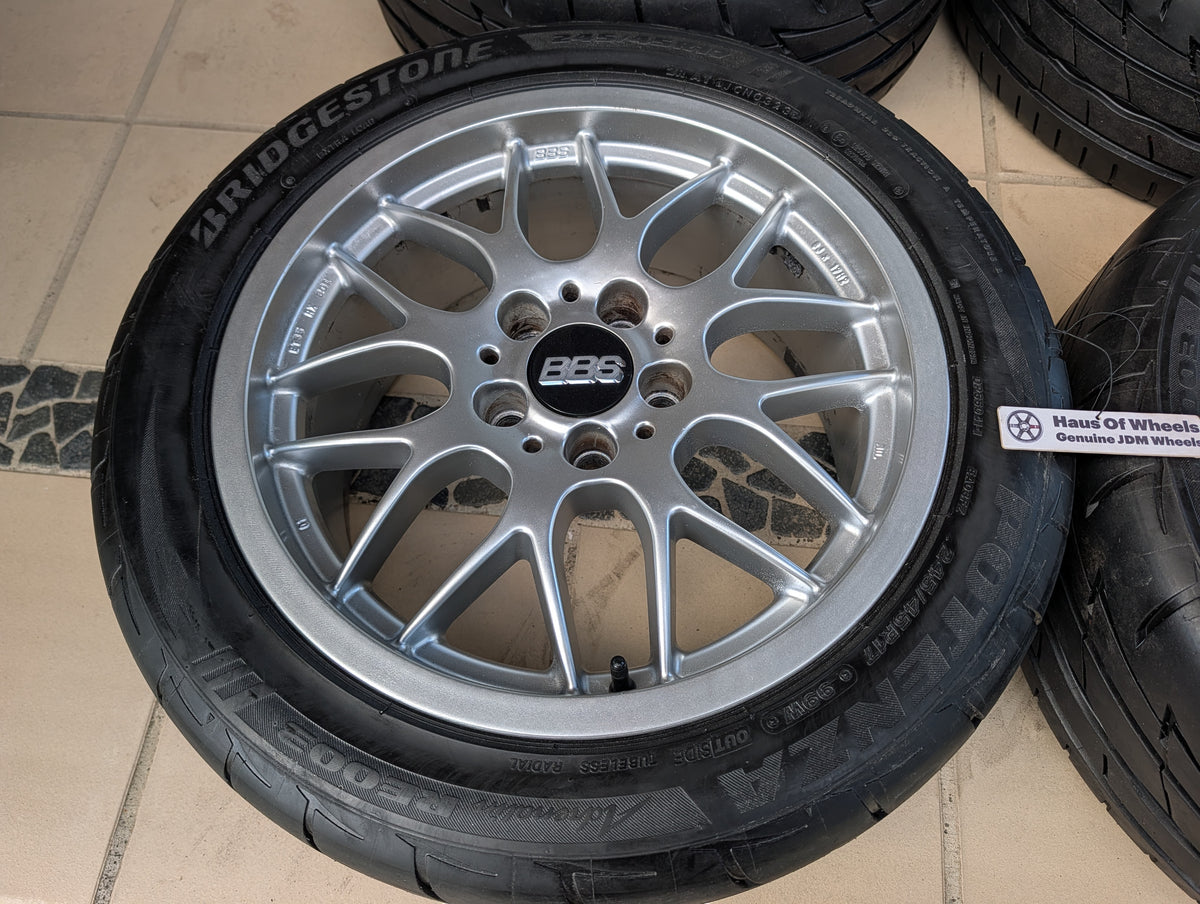 BBS RX201 Silver | 5x114.3 | 17x8 +35 | With Bridgestone RE003 Tyres