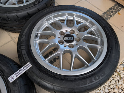 BBS RX201 Silver | 5x114.3 | 17x8 +35 | With Bridgestone RE003 Tyres