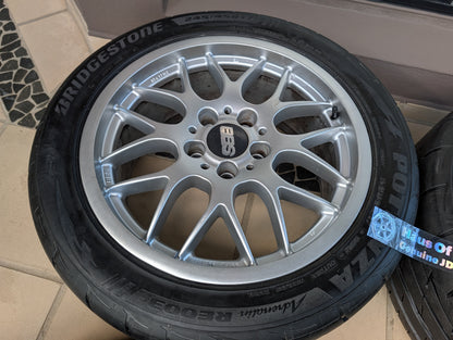 BBS RX201 Silver | 5x114.3 | 17x8 +35 | With Bridgestone RE003 Tyres