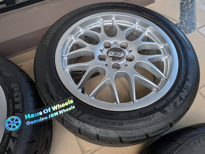 BBS RX201 Silver | 5x114.3 | 17x8 +35 | With Bridgestone RE003 Tyres