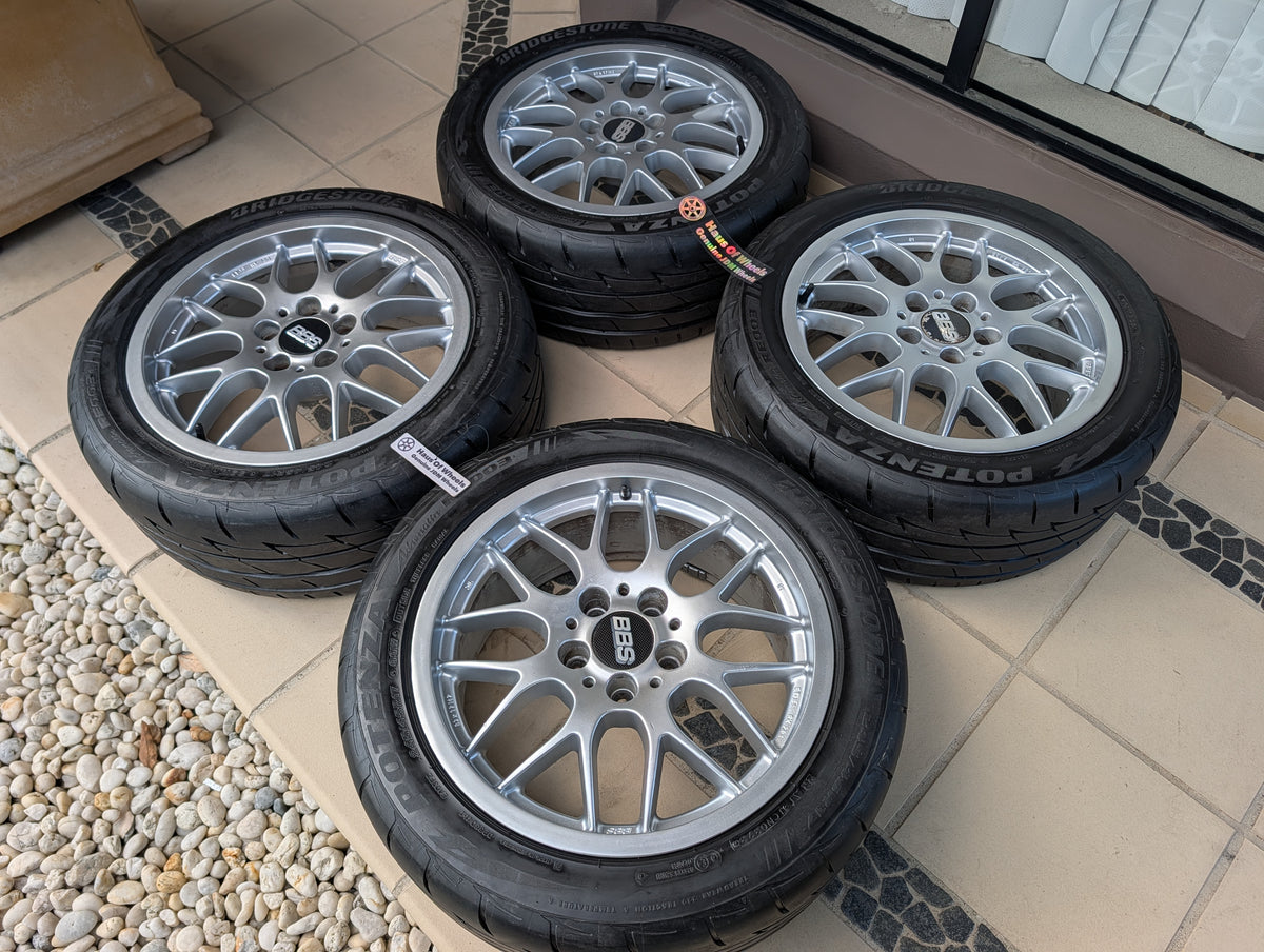 BBS RX201 Silver | 5x114.3 | 17x8 +35 | With Bridgestone RE003 Tyres
