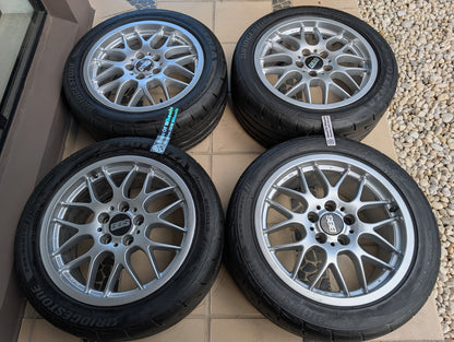 BBS RX201 Silver | 5x114.3 | 17x8 +35 | With Bridgestone RE003 Tyres