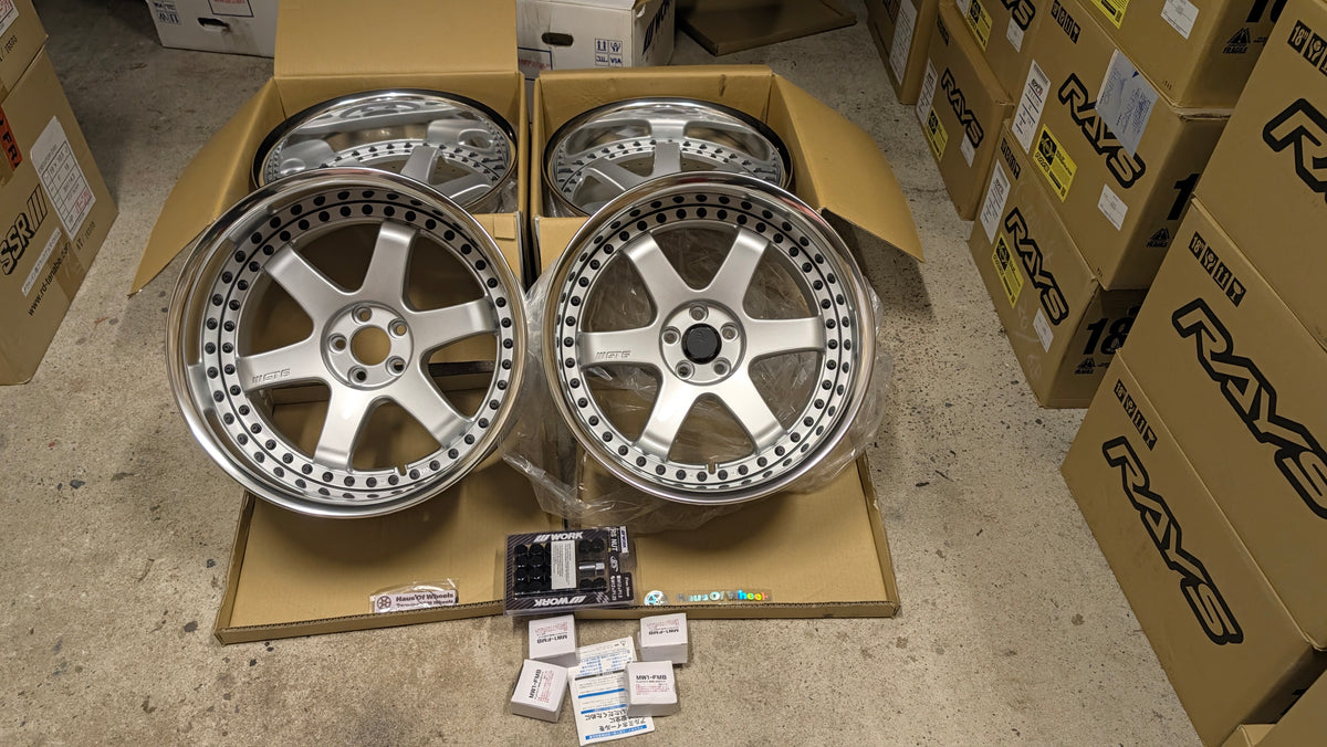Work Emotion GT6 3P Silver | 5x100 | F: 18x9.5 -13 / R: 18x10.5 -25 | New | Widebody | 3 Piece