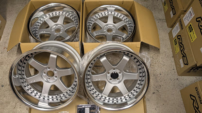 Work Emotion GT6 3P Silver | 5x100 | F: 18x9.5 -13 / R: 18x10.5 -25 | New | Widebody | 3 Piece