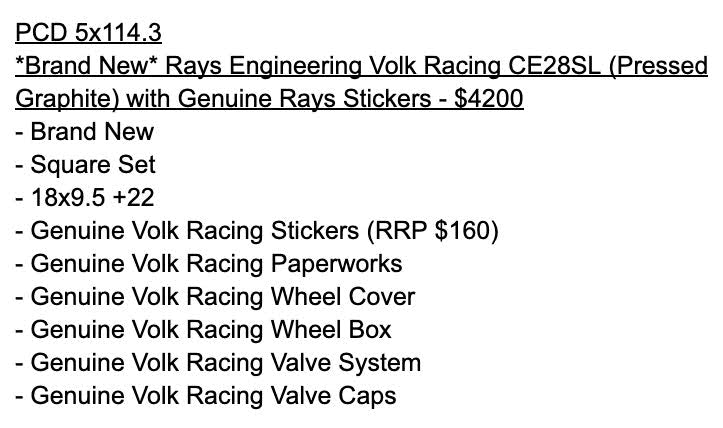 *Brand New* Rays Engineering Volk Racing CE28SL (Pressed Graphite) - 5x114.3 - 18x9.5 +22